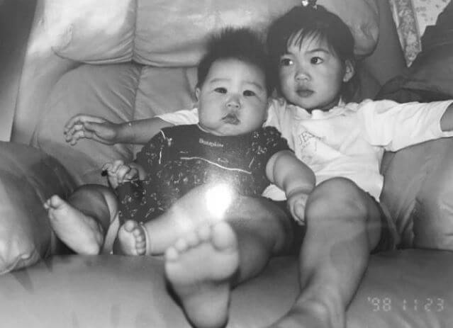 Ranan partner Minjee Lee with her brother Min Woo when they were young.